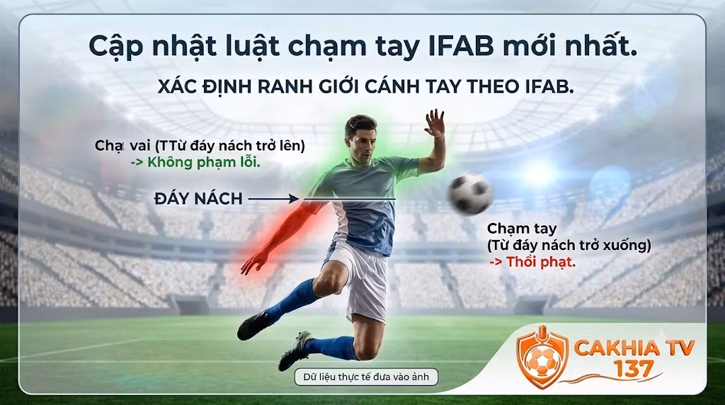 Luật bóng chạm tay mới nhất: Ranh giới phạt đền và những quy định IFAB
